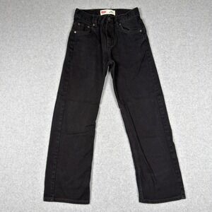 Levis 550 Relaxed Fit Black Denim Jeans Boys Size 14 Regular Skater Streetwear